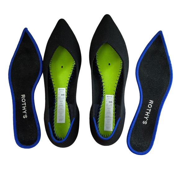 ROTHY’S The Point Black Fabric Ballet Flats 6 - Picture 10 of 15